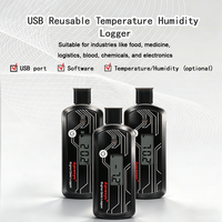 Registrador de Datos de Temperatura y Humedad Reutilizable con Interfaz USB para Almacenamiento de Alimentos Frescos Refrigerados, Transporte de Cadena de Frío Médico