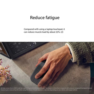 เมาส์พับได้ Logitech MOBI FOLD พกพาสะดวก เมาส์ไร้สาย แบตเตอรี่แบบชาร์จได้ - Product Image 6