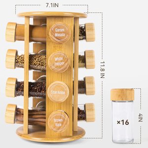 <span class=keywords><strong>Portaspezie</strong></span> girevole in bambù per cucina organizzatore per barattoli di spezie da 12 bottiglie espositore da banco supporto per ripiano accessori da cucina - Product Image 4