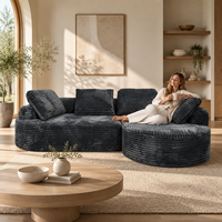Komprimiertes Schaumstoff-Sektionalsofa Großes Modulares Wohnzimmersofa Rutschfest Frei Kombinierbares Sofa für Apartments