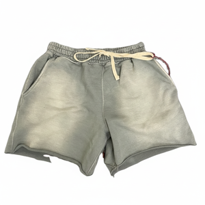 Pantalones cortos de correr para gimnasio con estampado de leopardo lavado ácido para hombre - Product Image 1