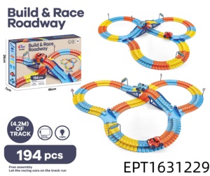 Circuit de course flexible EPT à assembler avec voitures lumineuses, configurations personnalisables, ensemble de jeu de course pour enfants pour s'amuser en intérieur - Product Image 3