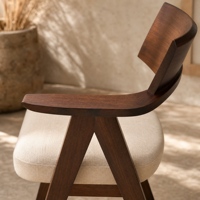 Fauteuil en bois avec dossier ergonomique rembourré en coton respirant, tissu personnalisé, empreinte de 580 mm x 495 mm, hauteur du dossier de 840 mm