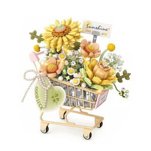 Ensemble de blocs de construction Loz Micro Flower, chariot à <span class=keywords><strong>fleurs</strong></span> en diamant, briques miniatures, décoration créative DIY, cadeau anti-stress, ornement pour la maison - Product Image 4