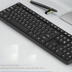 คีย์บอร์ดแบบมีสาย USB วัสดุ ABS <span class=keywords><strong>ภาษา</strong></span><span class=keywords><strong>ไทย</strong></span> <span class=keywords><strong>ภาษา</strong></span>รัสเซีย <span class=keywords><strong>ภาษา</strong></span>เกาหลี 104 ปุ่ม สำหรับสำนักงาน คอมพิวเตอร์ตั้งโต๊ะ ธุรกิจ คีย์บอร์ดแบบเมมเบรน - Product Image 4