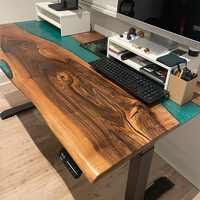 Table en bois en résine époxy Table électrique pour bureau à domicile Table debout électrique automatique Bureau d'ordinateur