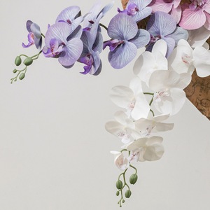 Orquídea Phalaenopsis Artificial, Flor de PVC y Goma Suave, Color Verde Marrón y Rojo Claro, Decoración para Bodas y Hogar, Reutilizable - Product Image 2