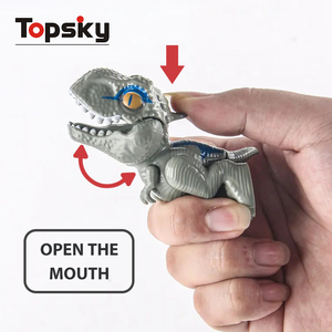 Jouet interactif en plastique amusant, dinosaure de dessin animé, simulation de morsure de doigt, articulé et mobile, pour enfants et garçons, nouveauté, jouet farfelu - Product Image 2