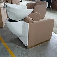 Bols et chaises à shampoing modernes Canapé à shampoing avec bassin en céramique pour meubles de salon de coiffure