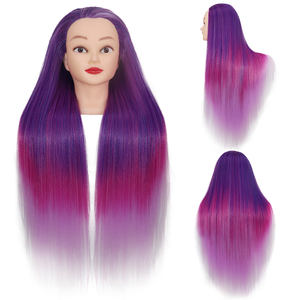 Cabeza de maniquí trenzado de entrenamiento de ensueño de 24 ", pelo sintético 100% para práctica de peluquería, herramienta de entrenamiento de salón profesional - Product Image 4