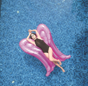 เสื่อสระว่ายน้ำปีกนางฟ้าเป่าลมสำหรับผู้ใหญ่ที่นอนเป่าลมและพื้น<span class=keywords><strong>ที่พัก</strong></span>ผ่อน<span class=keywords><strong>แถว</strong></span>ลอยน้ำ - Product Image 1