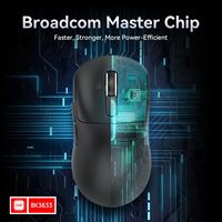 Ratón para Juegos ATTACK SHARK X3, 200 Horas de Batería, PAW3395 BK3633, Diseño Ergonómico, 26000DPI, Tres Modos, 49g, Ultraligero