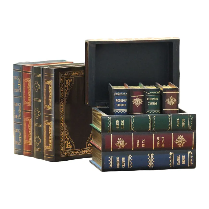 유럽 빈티지 스토리지 소품 가짜 책 사무실 장식 장식품 모델 룸 시뮬레이션 책 나무 보석 상자