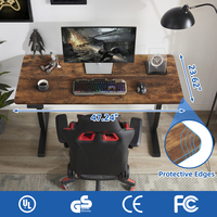 Bureau d'ordinateur en bois électrique à moteur unique moderne, mobilier de bureau intelligent et réglable - Table à hauteur réglable