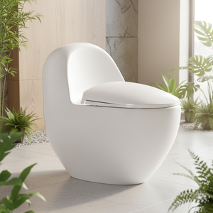 WC monobloc moderne en céramique avec chasse d'eau à double siphon, couleur blanc mat, design anti-regard, économie d'eau - Product Image 3