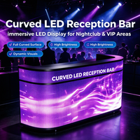 Comptoir d'accueil LED en forme de U, panneau LED à taux de rafraîchissement élevé, portable avec roulettes, contenu multimédia personnalisable librement