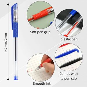 Ensemble de stylos gel bleus, noirs et rouges en plastique, ensemble de papeterie, séchage rapide, logo personnalisé, vente en gros, pas cher, personnalisé, 0,5 mm, luxe - Product Image 2