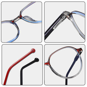 Lunettes anti-lumière bleue Tr90, monture géométrique pleine en acétate, branches à ressort, unisexe, avec verres neutres - Product Image 3