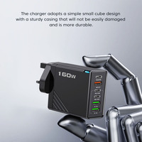 Cargador USB C PD de 160W 3C 3A, Adaptador de Corriente Tipo C, Estación de Carga USB Inteligente para Laptop, Teléfono, Tableta, Nuevo, Caja de Regalo Incluida