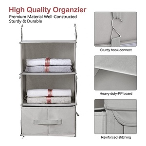 6-SHELF treo tủ quần áo tủ quần áo tổ chức 2 tách 3-SHELF túi bên trong tổ chức với ngăn kéo - Product Image 4