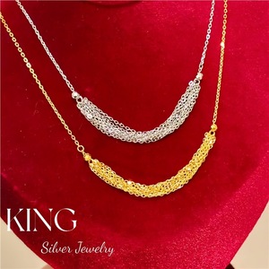 Collier unisexe en argent sterling 925 plaqué or, bijoux King Silver, chaîne de mode pour tous les jours - Product Image 1