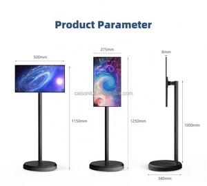 Écran intelligent mobile <span class=keywords><strong>Caison</strong></span> de 21,5 pouces, écran LCD rechargeable, support de télévision intelligent LCD pour les entreprises, extérieur, noir, écran numérique IPS - Product Image 2
