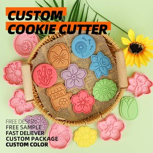 Moule à biscuits imprimé 3D en plastique écologique, série fleurs, motifs cerisier et <span class=keywords><strong>marguerite</strong></span>, pour pâte à modeler DIY - Product Image 1