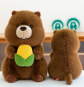 Peluche Marmottone Gluttonoso con Mais e Mela, Animale in Peluche Corto, Simpatico Regalo di Compleanno per Bambini - Product Image 6