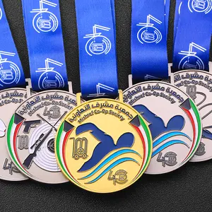 制造奖牌行业廉价金属锌合金压铸奖牌定制射击游泳足球多重运动奖牌 - Product Image 1