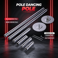 Barre de danse murale chromée de 2 mm avec hauteur réglable, barre de fitness statique et rotative convertible pour la vente au détail et les grossistes