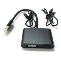 Adaptor 4K HDTV Male ke HDTV VGA Female dengan Port Audio 2in1 untuk Komputer, Proyektor, TV