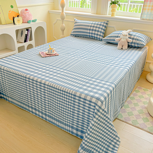 Thickened Coarse Cloth Bed <b>Sheet</b> Single Piece Plaid Woven Breathable Linen Cotton Polyester Home Use Dormitory Student Set - Product Image 4
