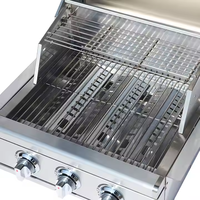Barbecue de camping pliable luxueux et durable avec allumage piézoélectrique, construction en acier inoxydable 304, 3 brûleurs pour utilisation en extérieur