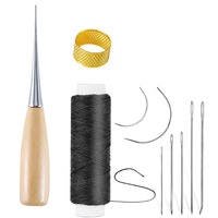 Kit d'outils de couture DIY avec fil noir, kit de couture à la main pour débutants, portable, pour usage domestique