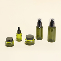 Flacon pulvérisateur cylindrique en PET de 100ml-150ml pour hydrolat et tonique cosmétique, avec épaule oblique marron, pour nettoyant visage
