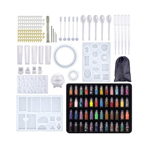 Kit de fabrication de bijoux DIY en résine époxy, moules en silicone de qualité supérieure pour bagues, bracelets, pendentifs, moules en résine réutilisables, outils pour gâteaux - Product Image 1