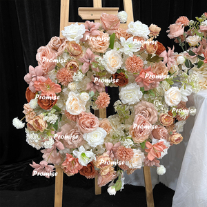 Promise Wedding Church Backdrop Decoration White Peony Artificial Flower <b>Runner</b> Table Flower Arrangement - Product Image 2