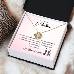 To My Beautiful Mother Silver Love Knot Pendant <b>Necklace</b> with Custom Text Card-Mother's Day Gift <b>Daughter</b> UIONEN Craft DIY 519 - Product Image 3