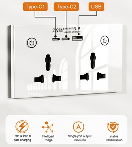 TYSH Tuya Smart 16A Universal Plug Outlet Alexa Voice <strong>Control</strong> Fast Charge USB C Mobile Multi <strong>Remote</strong> <strong>Socket</strong> Zigbee Wall <strong>Socket</strong> - Product Image 2