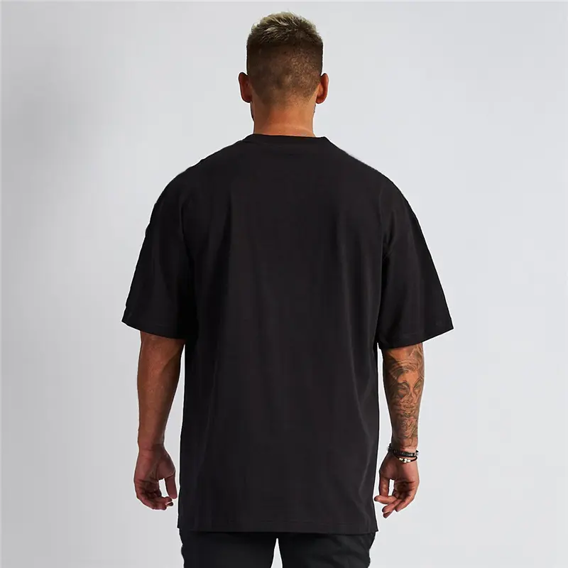 Oem Aangepaste Logo Grafische T Shirts Katoen Losse Fit Little Drop Schouder Merk Blank Plain Tee Shirt Mannen T-shirt oversize