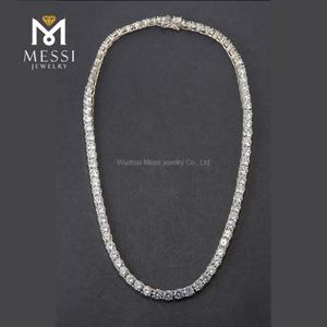 สร้อยคอเทนนิสเงินแท้ 925 ประดับเพชรโมอิสซาไนต์เมสซี่เจมส์ ขนาด 4 มม. แบบคลาสสิก - Product Image 3