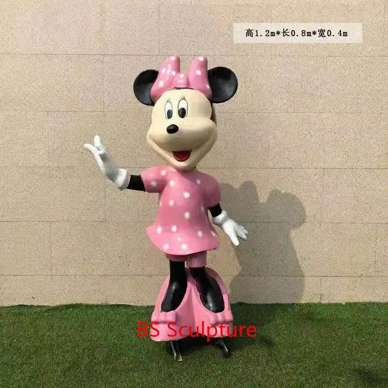 Decoratie Ambachtelijke Levensgrote Sculptuur Art Dieren Outdoor Mickey Mouse Hars Glasvezel Sculptuur