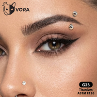 Barbell incurvé en titane ASTM F136, anneau de sourcil, piercing vertical pour labret et rook, bijoux personnalisés en gros