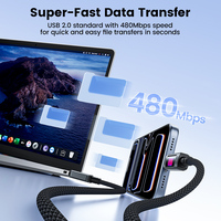 Câble USB-C vers USB-C Toocki 100W, 480 Mbps, haute vitesse de transfert de données, alliage d'aluminium TPE, pour jeux, bureau, maison, charge de voiture