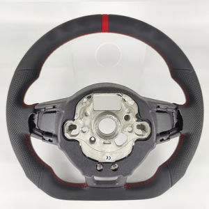 Volante Sportivo in Pelle con Fondo Piatto per Volkswagen VW Passat <span class=keywords><strong>Golf</strong></span> 6 <span class=keywords><strong>7</strong></span> Polo Tiguan Jetta GTI <span class=keywords><strong>Accessori</strong></span> Auto - Product Image 2