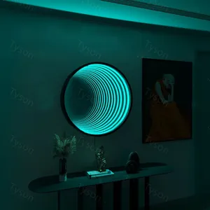 الديكور RGB اللون 3D مرآة سحريّة اللانهائي ماجيك جدار مصابيح داخلي الحمام الغرور LED مرآة مصابيح