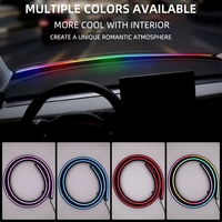 Lumière ambiante LED universelle pour tableau de bord de voiture, alimentée par USB, synchronisation musicale, bande lumineuse décorative RGB