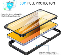 Coque de téléphone complète à 360 degrés pour Xiaomi Mi 15/15 Pro/14T/14 Pro clair Tpu + acrylique + protecteur d'écran avant pour animaux de compagnie