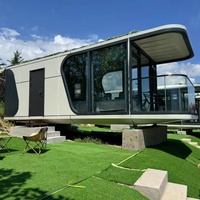 Maison mobile modulaire préfabriquée de luxe à 3 chambres, 12 m², avec panneaux solaires, pour jardin, bureau ou capsule spatiale portable