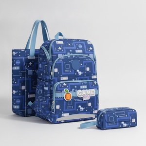 Sacs d'école pour enfants, ensemble de sacs à dos imprimés dinosaures avec sac à bandoulière, trousse à crayons, polyester ergonomique, 20-35L - Product Image 1